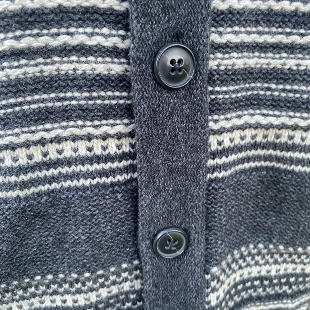 Banana Republic Heritage Collection Mens Cardigan Gray White Large